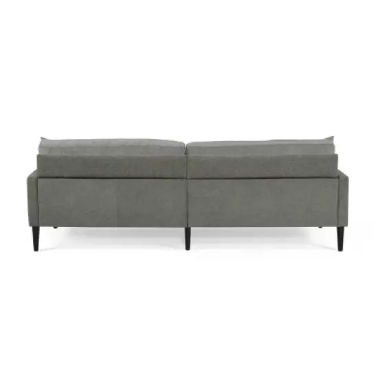 Malverne Contemporary 3 Seater Fabric Sofa with Accent Pillows Gray/Dark Brown - Christopher Knight Home image {5}