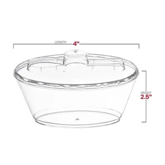 Smarty Had A Party 4 oz. Clear Oval Plastic Mini Cup w/ Lid and Spoon - 288 pcs image {3}