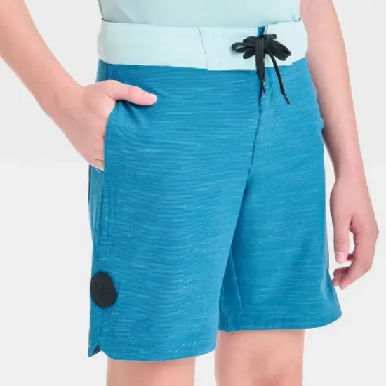 Boys' Solid Swim Shorts - art class&trade; Blue image {2}