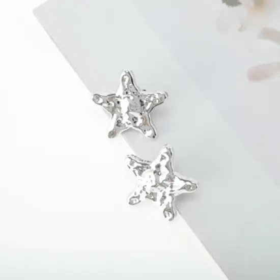 Unique Bargains Textured Star Shoelace Charms Silver Tone 1 Pair image {4}