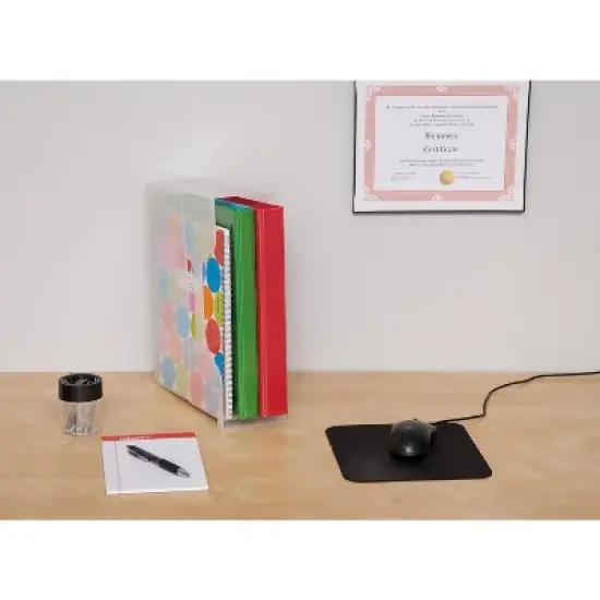 IRIS USA Small Portable Desktop File Box with Open Top, Letter Size, Clear image {2}