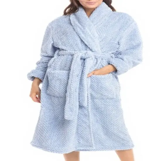 Women's Fuzzy Plush Fleece Winter Robe, Warm Soft Bathrobe for Her image {19}