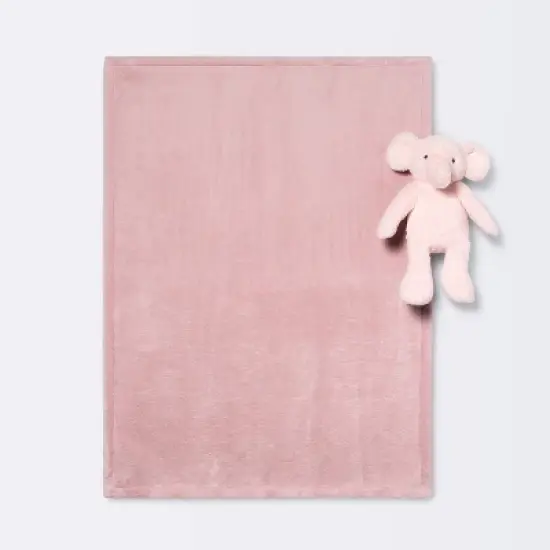Plush Blanket with Soft Toy - Cloud Island&trade; Pink Elephant image {2}