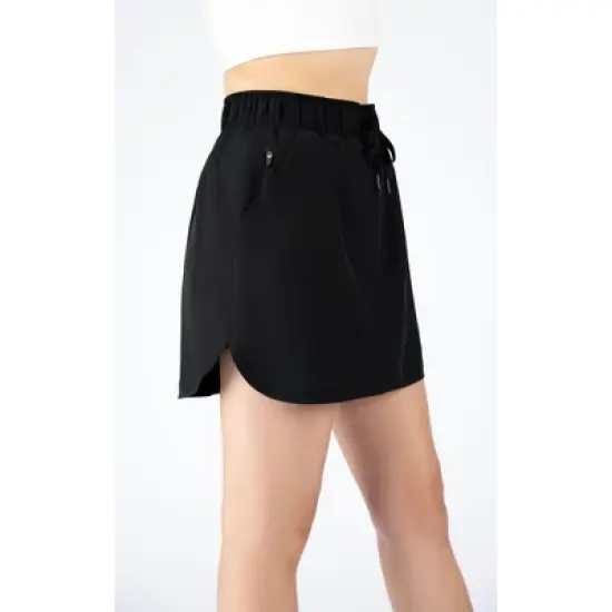 90 Degree by Reflex Womens Woven Skorts with Side Zipper Pocket and Inner Shorts image {1}