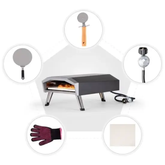 Captiva Designs E02GR011 Propane Gas Outdoor Pizza Oven - Black image {1}