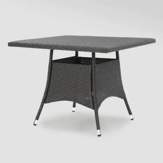 Cypress 5pc Wicker Square Dining Set - Gray - Christopher Knight Home image {2}