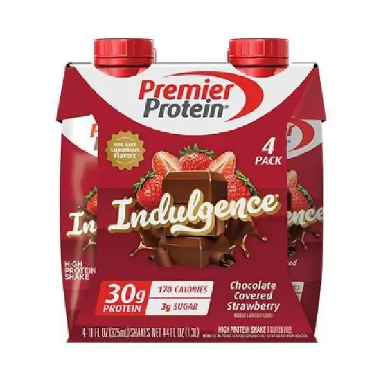 Premier Protein Indulgence 30g Protein Shake - Chocolate Strawberry - 11oz/4pk image {5}