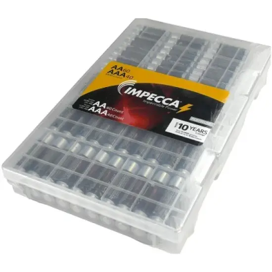 Impecca 60 AA + 40 AAA Pack Alkaline Batteries High-Performance (100-Cells) image {1}