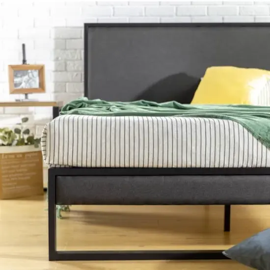 Christina Platform Bed Frame with Headboard Gray - Zinus image {8}