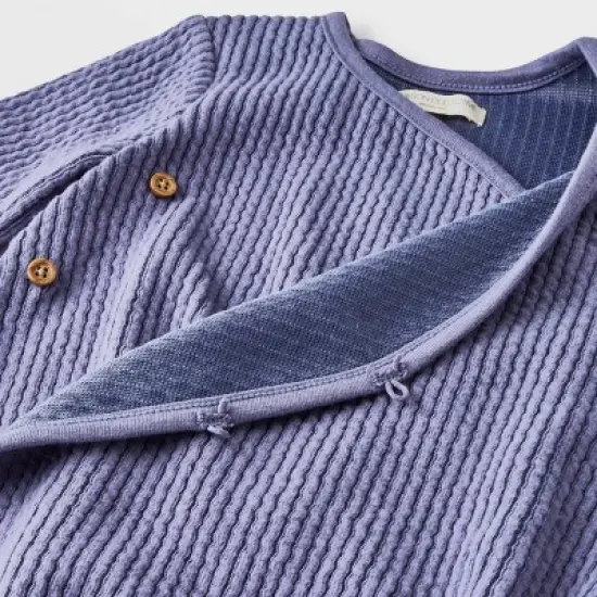 Grayson Collective Baby Long Sleeve Wrap Bodysuit - Navy Blue image {2}