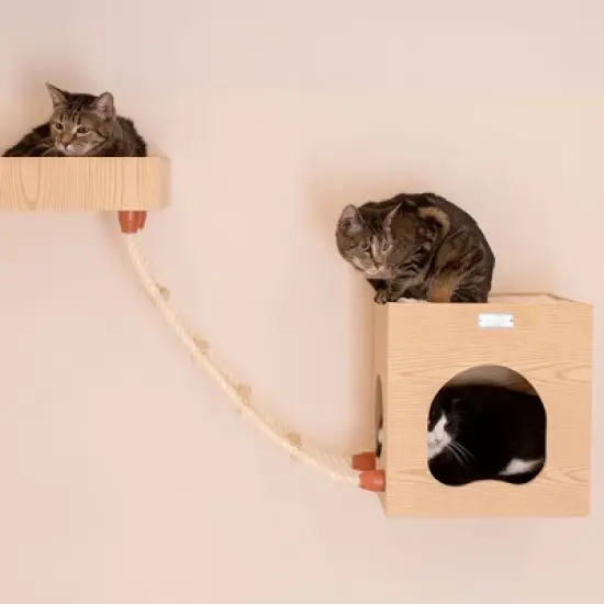 Armarkat Real Wood Wall Series Cat Tree with Condo, Perch, and Soft Perch image {8}