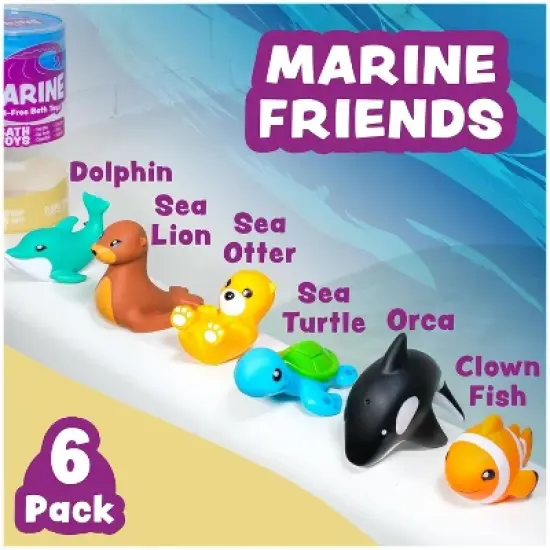 Tub Works Marine Mold Free Bath Toys, 6 Pack image {3}
