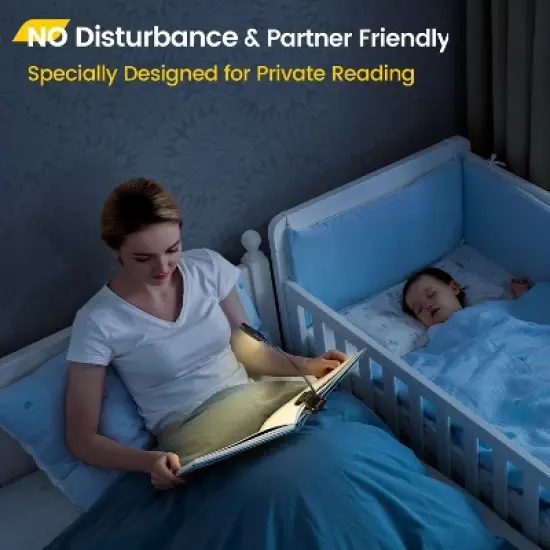 Link Flexible Willow Head LED Clip On Book Light Dimmable Rechargeable - Great For Home, Travel, Parent, Students & More! image {4}