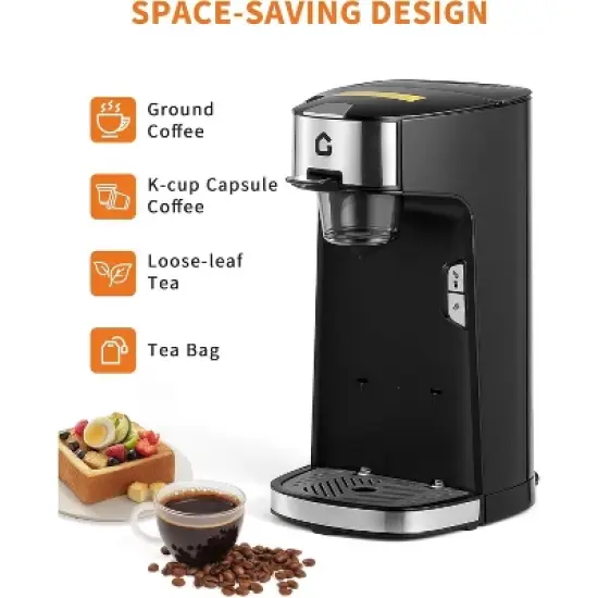 Single Serve Coffee Maker, Kcup Coffee Machine,Fast Brew, 8-12 Oz Brew Sizes One Cup Coffee Machine image {2}