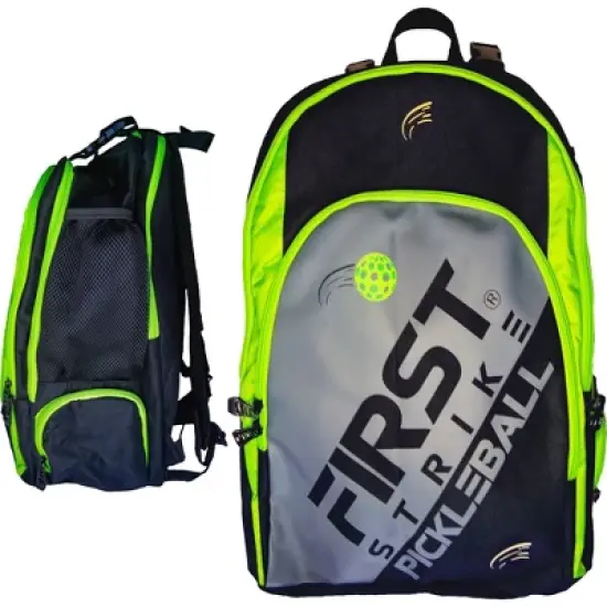 First Strike Pickleball: Pickleball Bag - Green - 7 Pockets, Adjustable Straps, Padded Shoulders & Back, Lightweight image {3}