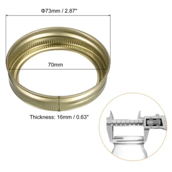 Unique Bargains Leak Proof Tinplate Mason Jar Replacement Bands 12 Pcs image {1}