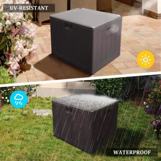 Decksplore 35/45/80/110/180 Outdoor Resin Waterproof Deck Box with Lockable Lid image {4}