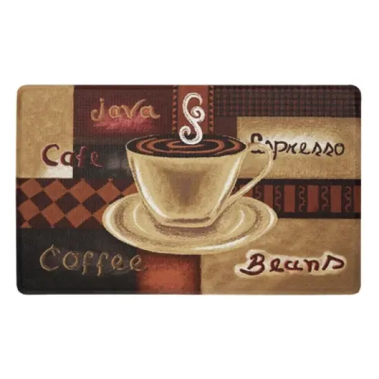 GoodGram Coffee Shoppe Cafe Memory Foam Anti-Fatigue Kitchen Floor Mat - 18 in. W x 30 in. L image {1}