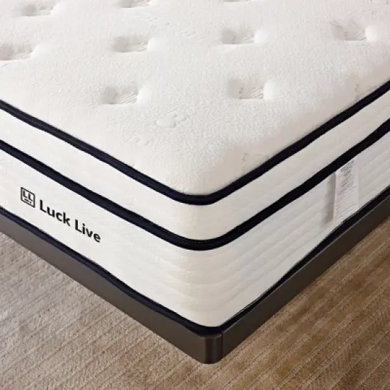 Luck Live 10-inch mattress Full size foam and pocket coil springs, pressure relief, medium firmness comfort,  CertiPUR-US certified image {4}