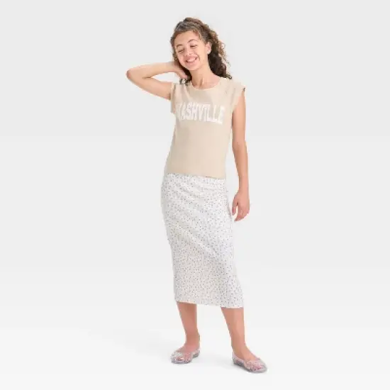 Girls' Raglan Cap Sleeve Graphic T-Shirt - art class&trade; image {3}