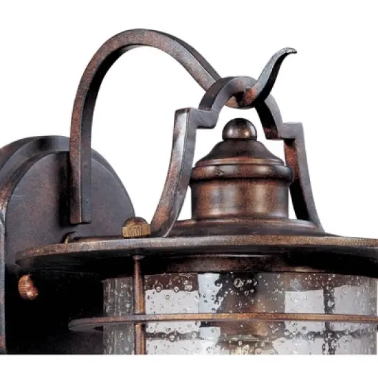 Franklin Iron Works Casa Miranda Rustic Industrial Outdoor Wall Light Fixtures Set of 2 Vintage Bronze 12" Clear Seedy Glass for Post Exterior image {1}