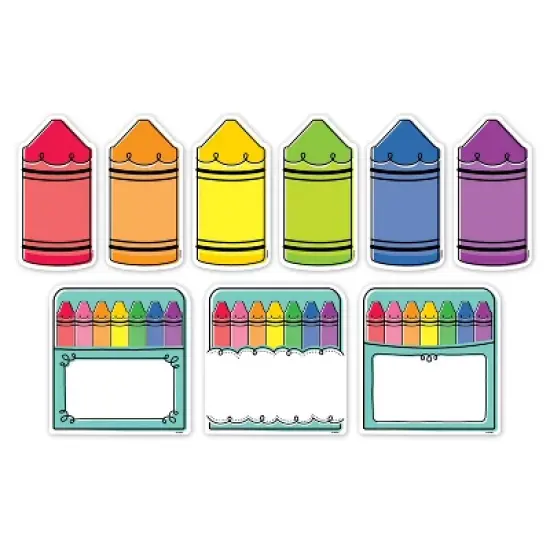Creative Teaching Press&reg; Core Decor Doodle Crayons 6" Designer Cut-Outs, 54 Per Pack, 3 Packs image {1}