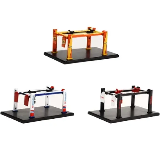 "Four-Post Lifts" Set of 3 pieces Series 4 1/64 Diecast Models by Greenlight image {1}