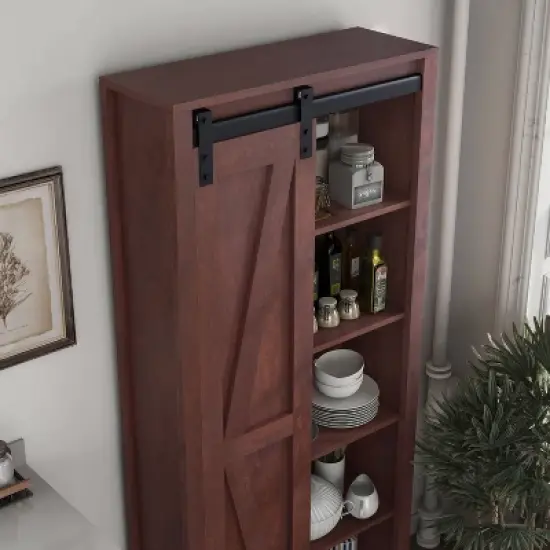 72" Arbolada Sliding Door Bookcase - HOMES: Inside + Out image {6}