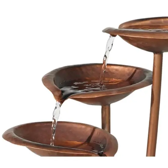 John Timberland Water Lilies and Cat Tails Rustic Cascading Outdoor Floor Water Fountain 33" for Yard Garden Patio Home Deck Porch House Exterior Roof image {2}