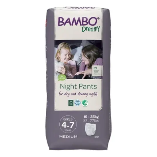 Bambo Dreamy Potty Training Night Pants for Girls Ages 4-7 image {1}