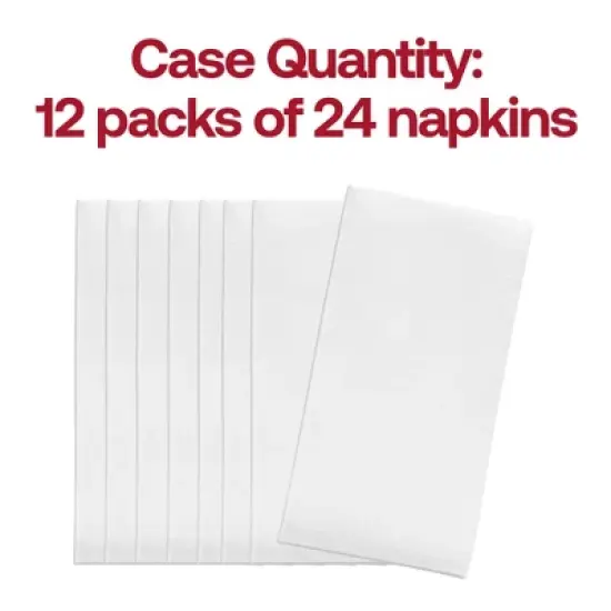 Smarty Had A Party White Linen-Like Premium Paper Buffet Napkins - 288 pcs image {3}