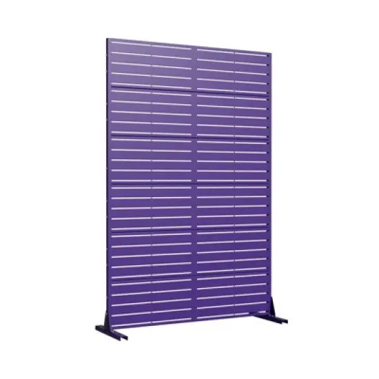 PexFix 72 in. x 47 in. Purple Metal Freestanding Privacy Screen Garden Fence For Deck Patio Balcony Outdoor Privacy Panel Louvered Design image {8}