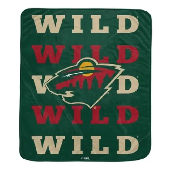 NHL Minnesota Wild Repeat Logo Wordmark Ultra Soft Blanket image {1}