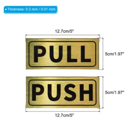 Unique Bargains Self-Adhesive Waterproof Store Shop Horizontal Push Pull Door Sign 4 Set image {1}