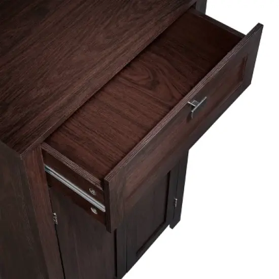 Hayward Two-Door Bathroom Storage Floor Cabinet Dark Woodgrain - RiverRidge Home image {5}