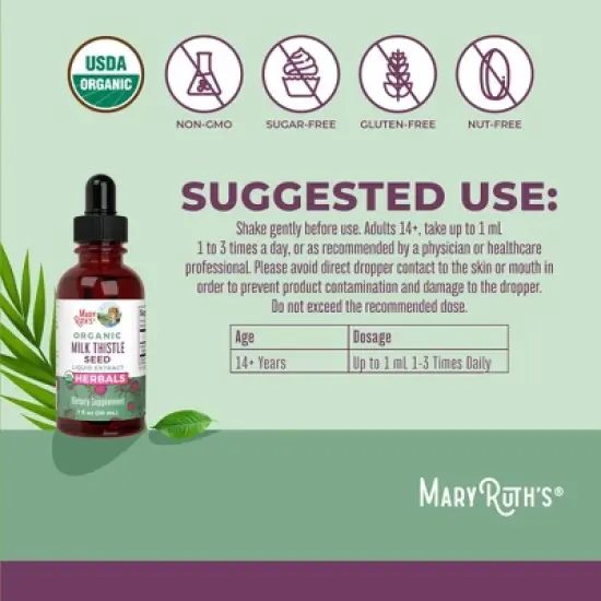 MaryRuth's Milk Thistle Drops, Org, 1 oz image {2}