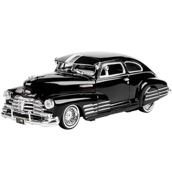 1948 Chevrolet Aerosedan Fleetside Lowrider Black "Get Low" Series 1/24 Diecast Model Car by Motormax image {1}