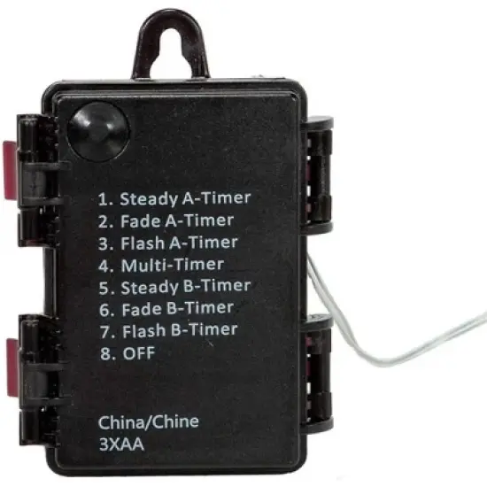 Kurt Adler Indoor/Outdoor Battery Operated 100-Light Dual Color LED Light String with 8 Light Functions, 34ft image {4}