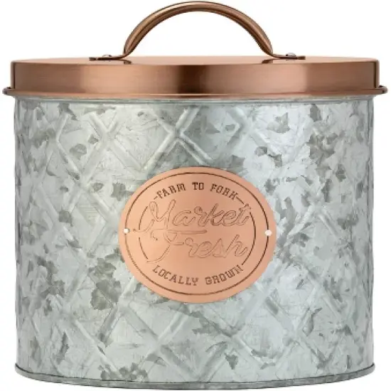 Amici Home Bristol Food Storage Metal Canister, For Kitchen & Household, Silver Copper image {3}