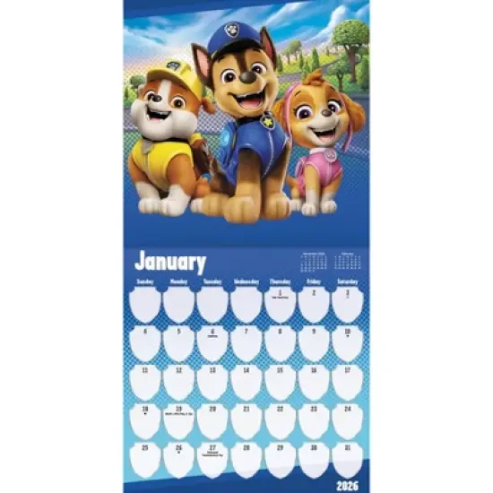 Trends International 2026 Paw Patrol 12"x12" Wall Calendar image {1}