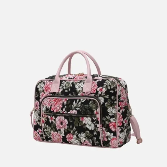 MKF Collection Jayla Quilted Cotton Botanical Pattern Women&rsquo;s Duffle Bag by Mia K image {6}