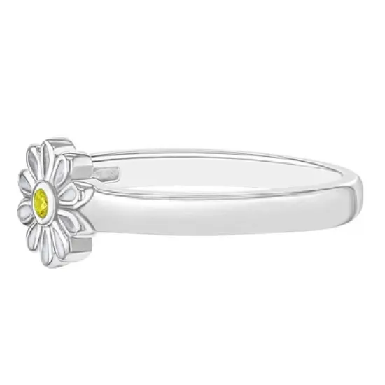 Girl's CZ Daisy Sterling Silver Ring - In Season Jewelry image {1}