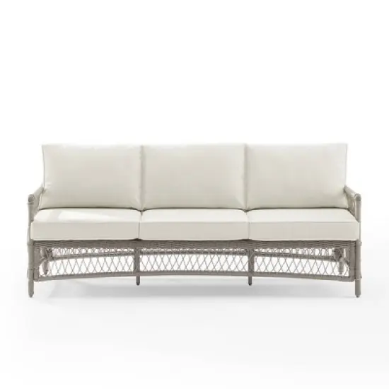 Thatcher Outdoor Steel Sofa Creme/Driftwood - Crosley image {5}