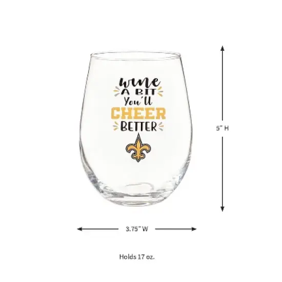 Evergreen New Orleans Saints, 17oz Boxed Stemless Wine image {1}