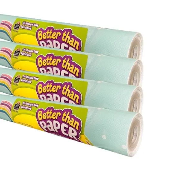 Teacher Created Resources&reg; Better Than Paper Bulletin Board Roll, Oh Happy Day Rainbows, 4-Pack image {3}