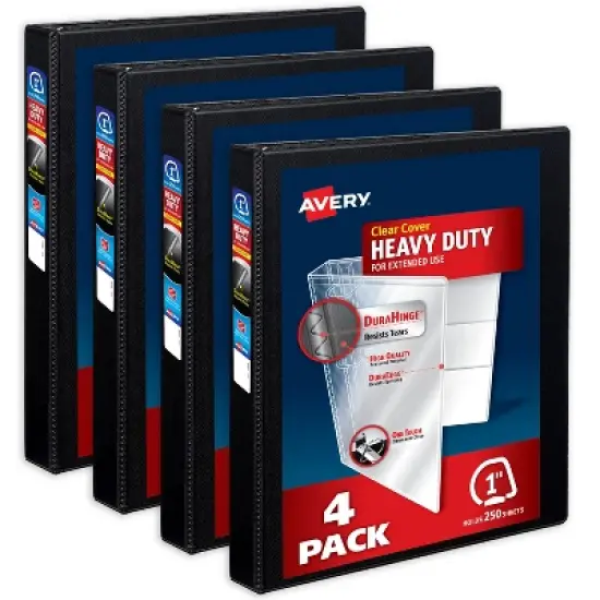 Avery Heavy-Duty Binder, 1" Slant Rings, Black, 4ct (79868) image {6}