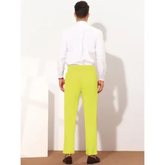 Lars Amadeus Men's Slim Fit Flat Front Solid Color Skinny Business Dress Pants image {4}