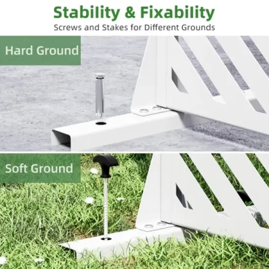 47-inches W x 72-inches H White Galvanized Sheet Screen Outdoor and lndoor Divider for Balcony Patio Garden Room Divider ( Parallel 01) image {3}