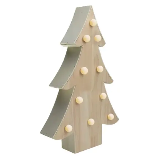 Northlight Lighted 3D Wooden Christmas Tree Decoration - 15" image {2}