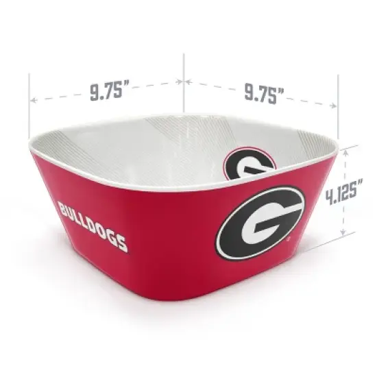 NCAA Georgia Bulldogs Serving Bowl: Melamine Rounded Square Dish image {3}